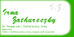 irma zathureczky business card
